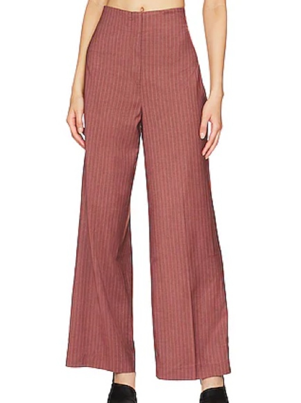 Bardot Pin Stripe High Waist Pant in Chestnut Stripe
